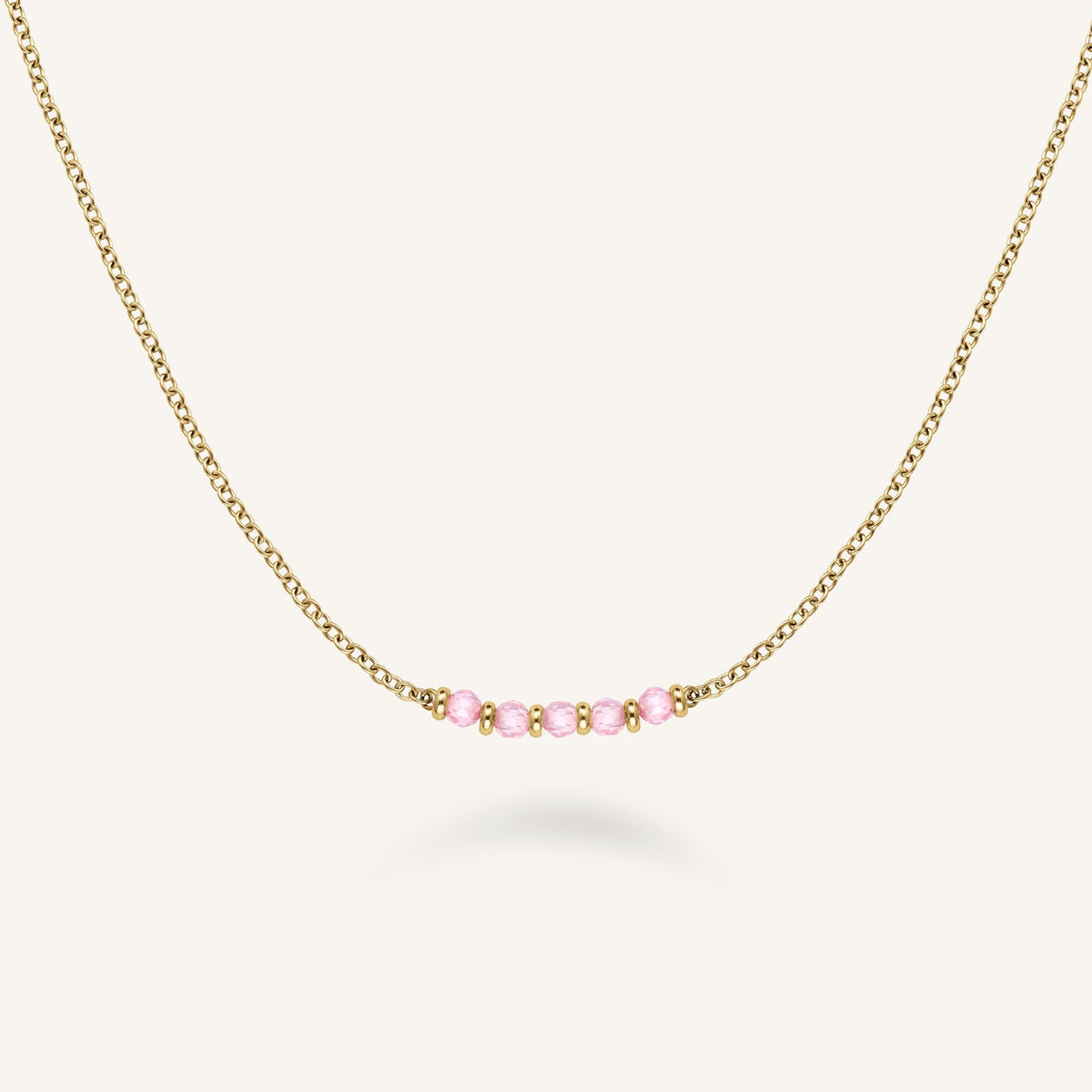 Collier de 5 pierres rose leftcolumn