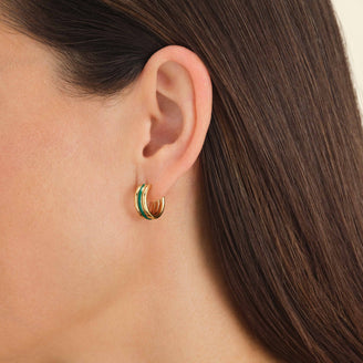 Mini-Créoles Triple Émeraude leftcolumn