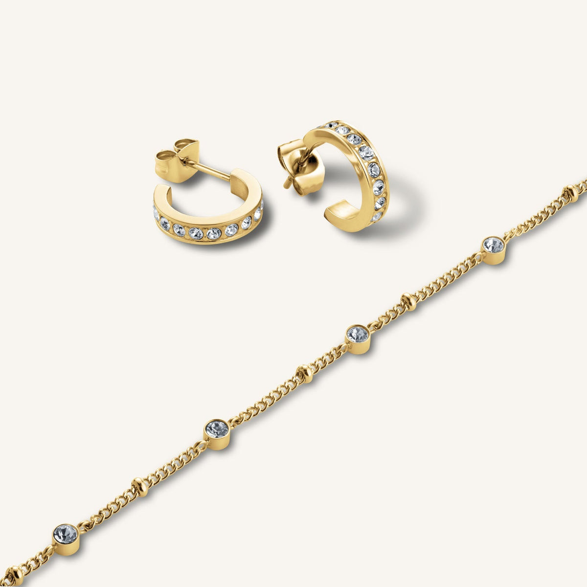 Coffret bracelet + boucles d'oreilles cristaux leftcolumn
