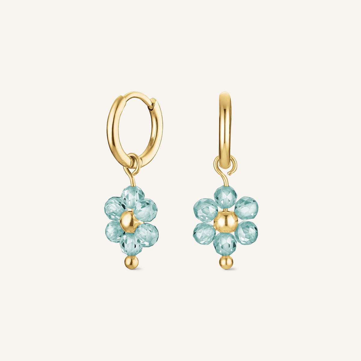 Boucle d'oreille fleur bleue leftcolumn