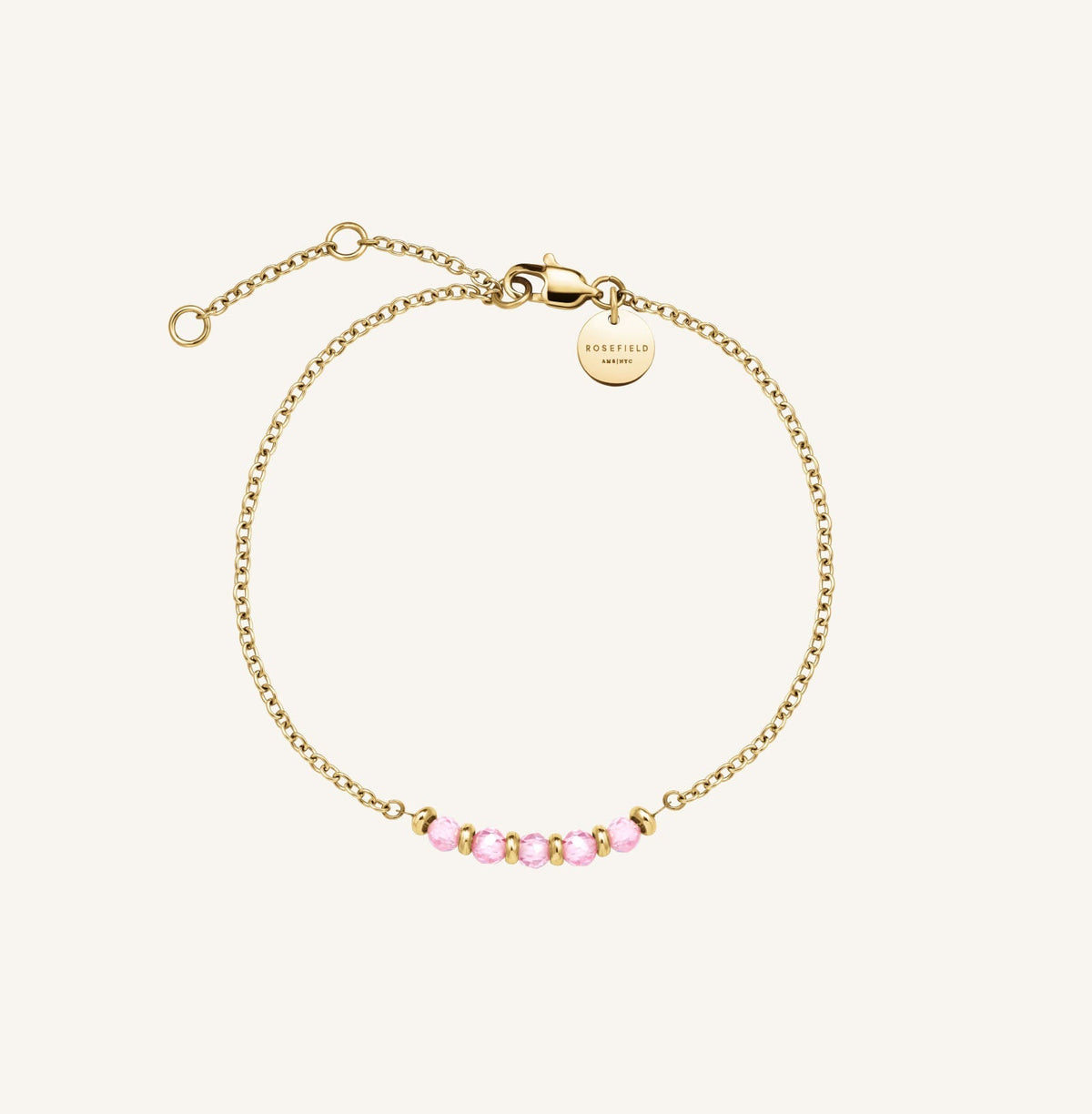 Bracelet de 5 pierres roses leftcolumn