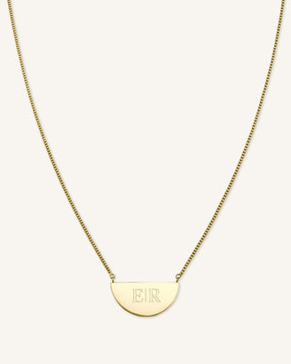Collier Demi-Lune Avec Initiale JRINMR-J110,leftcolumn