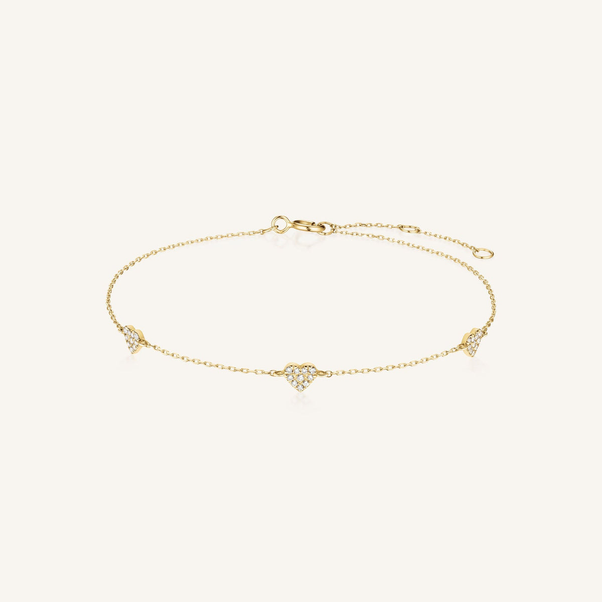 Bracelet Triple Heart Pave leftcolumn,
