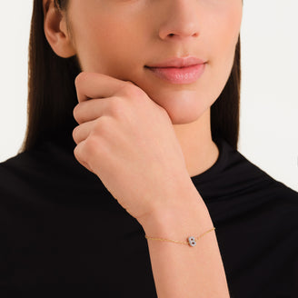 Bracelet lettre B avec cristaux leftcolumn