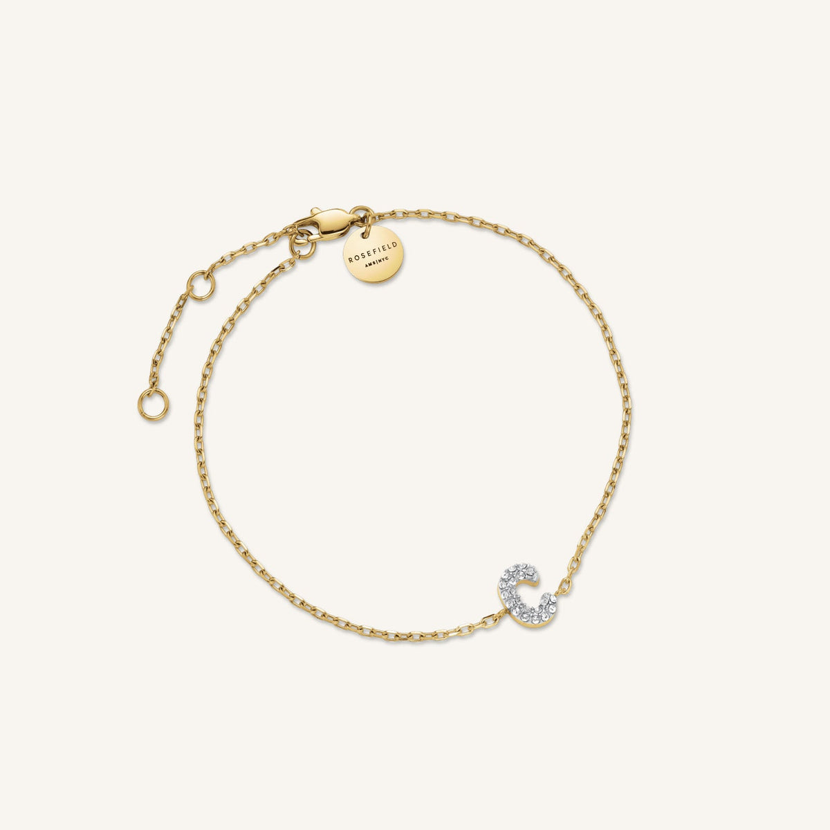 Bracelet lettre C avec cristaux lefcolumn