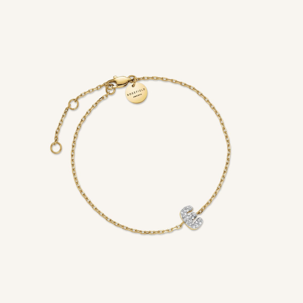 Bracelet lettre E avec cristaux leftcolumn