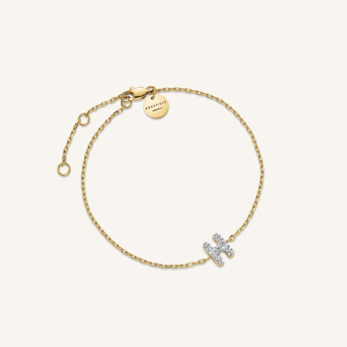Bracelet lettre H avec cristaux leftcolumn