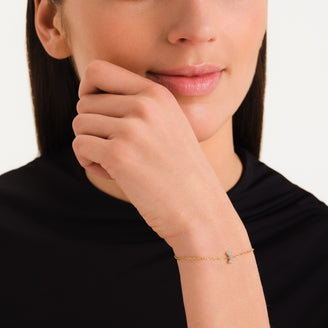 Bracelet lettre I avec cristaux leftcolumn