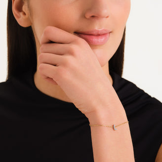 Bracelet lettre L avec cristaux leftcolumn