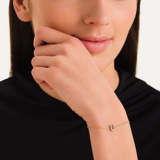 Bracelet lettre U avec cristaux leftcolumn