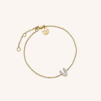 Bracelet lettre V avec cristaux leftcolumn