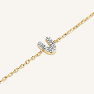 Bracelet lettre V avec cristaux leftcolumn