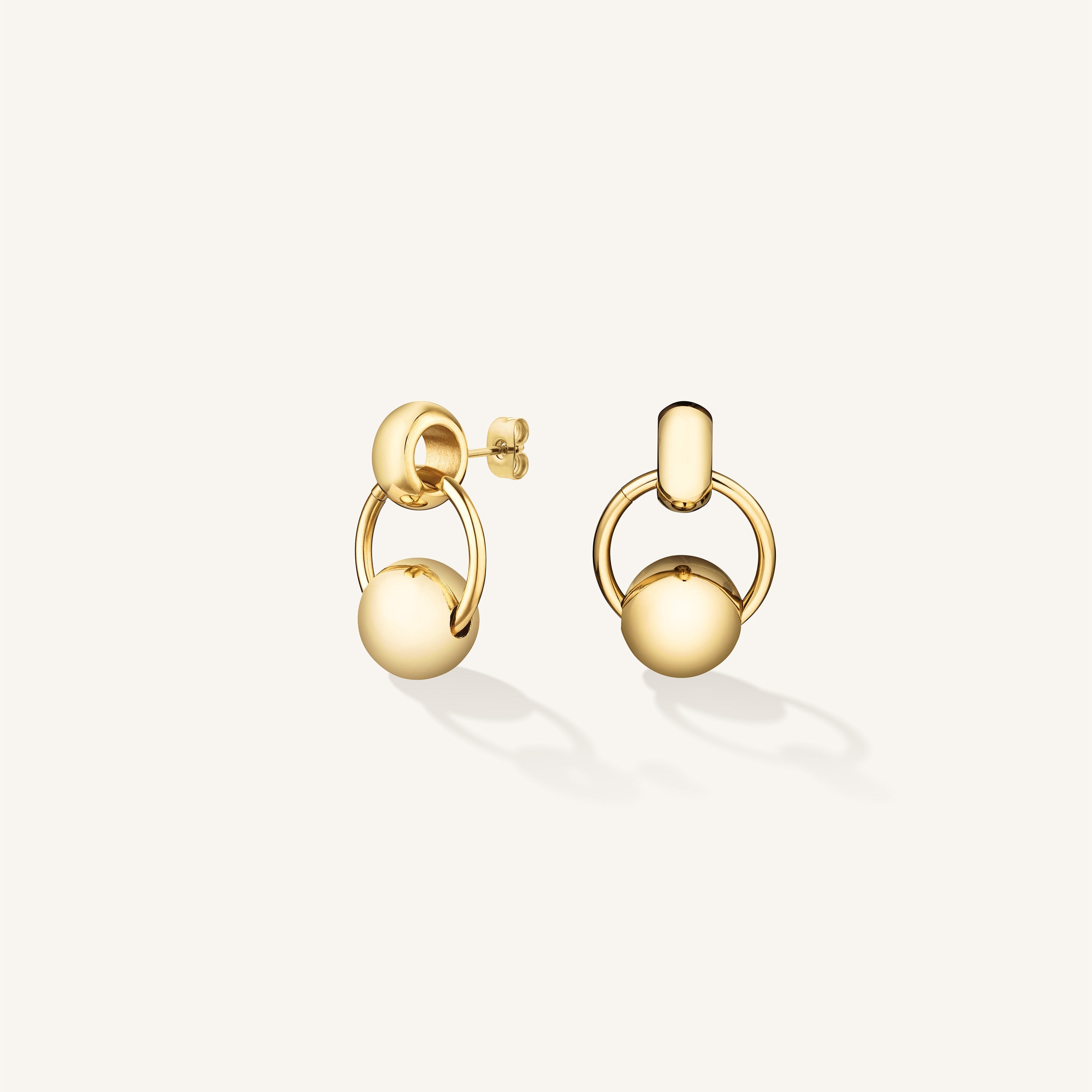 Boucles d'Oreilles Pierre Boule en Quartz Rose et Argent 925 Boucles d'Oreilles Pierre Boule en Quartz Rose et Argent 925
