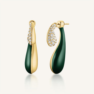 Boucles d'Oreilles Émail et Pavé leftcolumn