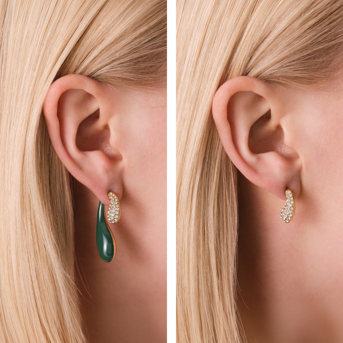 Boucles d'Oreilles Émail et Pavé leftcolumn