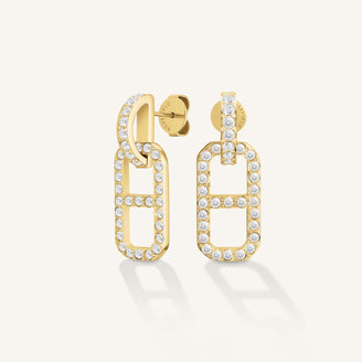 Boucles d’oreilles octogonales en cristal leftcolumn,