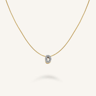 Collier lettre D avec cristaux leftcolumn