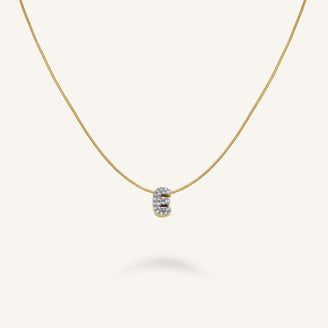 Collier lettre E avec cristaux leftcolumn