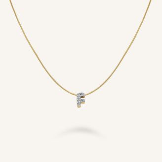 Collier lettre F avec cristaux leftcolumn