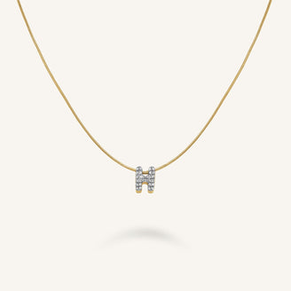Collier lettre H avec cristaux leftcolumn