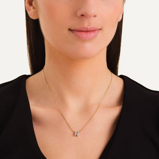 Collier lettre N avec cristaux leftcolumn