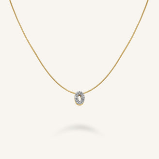 Collier lettre O avec cristaux leftcolumn