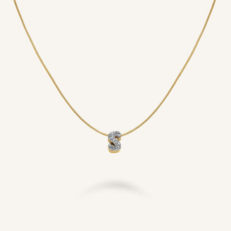 Collier lettre S avec cristaux leftcolumn