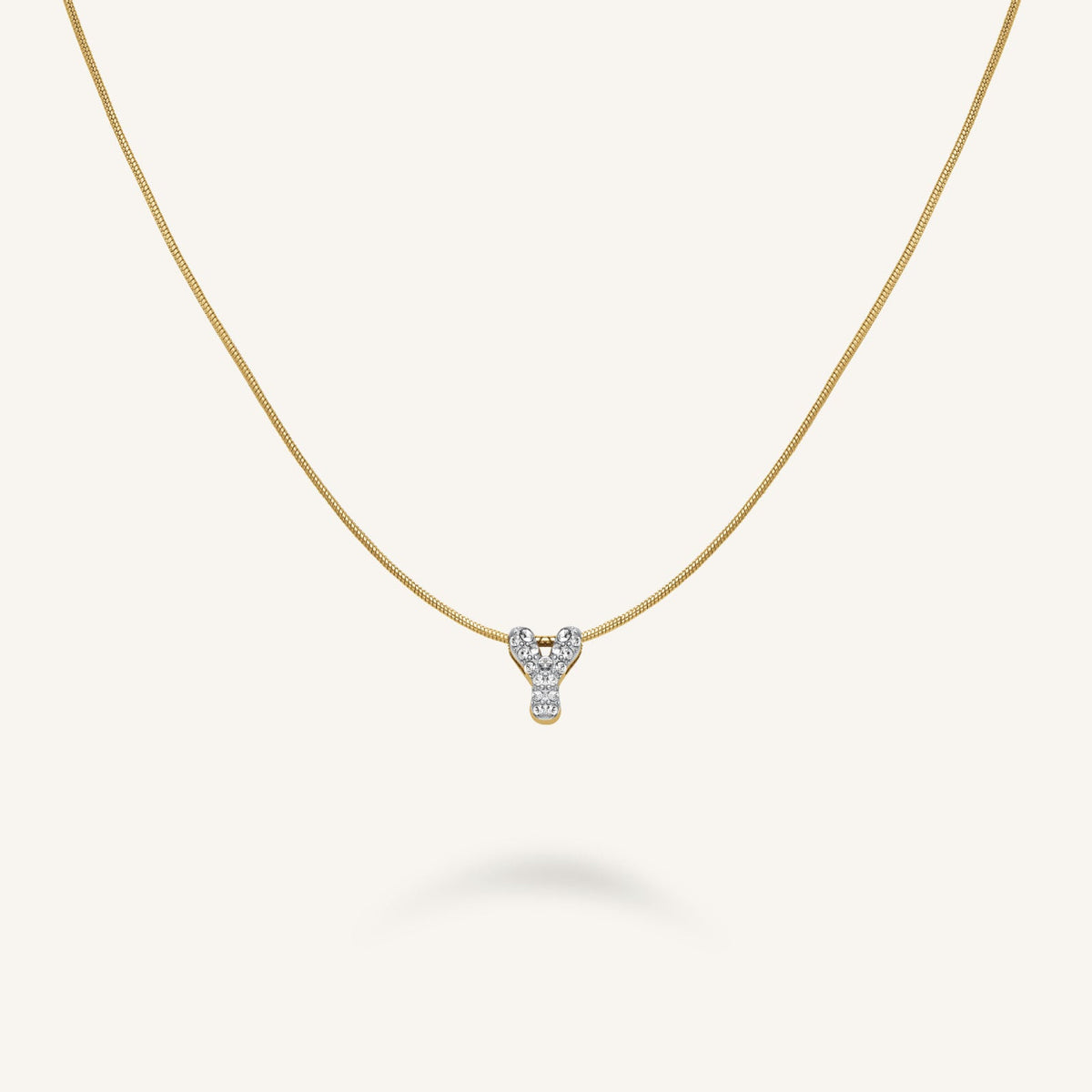 Collier lettre Y avec cristaux leftcolumn