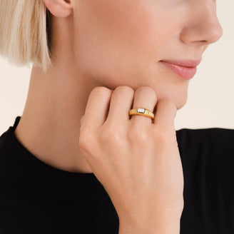 Bague Striée Octogone leftcolumn